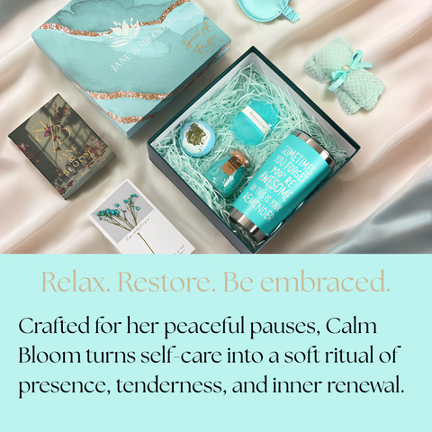 Calm & Bloom Deluxe – Teal Spa Gift Box with Towel Bear