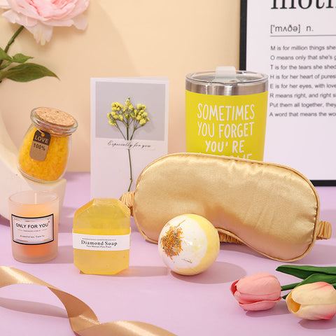 Mother's Day Sun-Kissed Moments Bath Gift Set – 6Pc Spa Kit with Candle, Mug & More